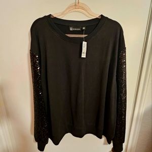 NY&CO Black Sequin Sweatshirt XXL